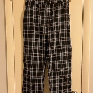 flannel black and white trousers